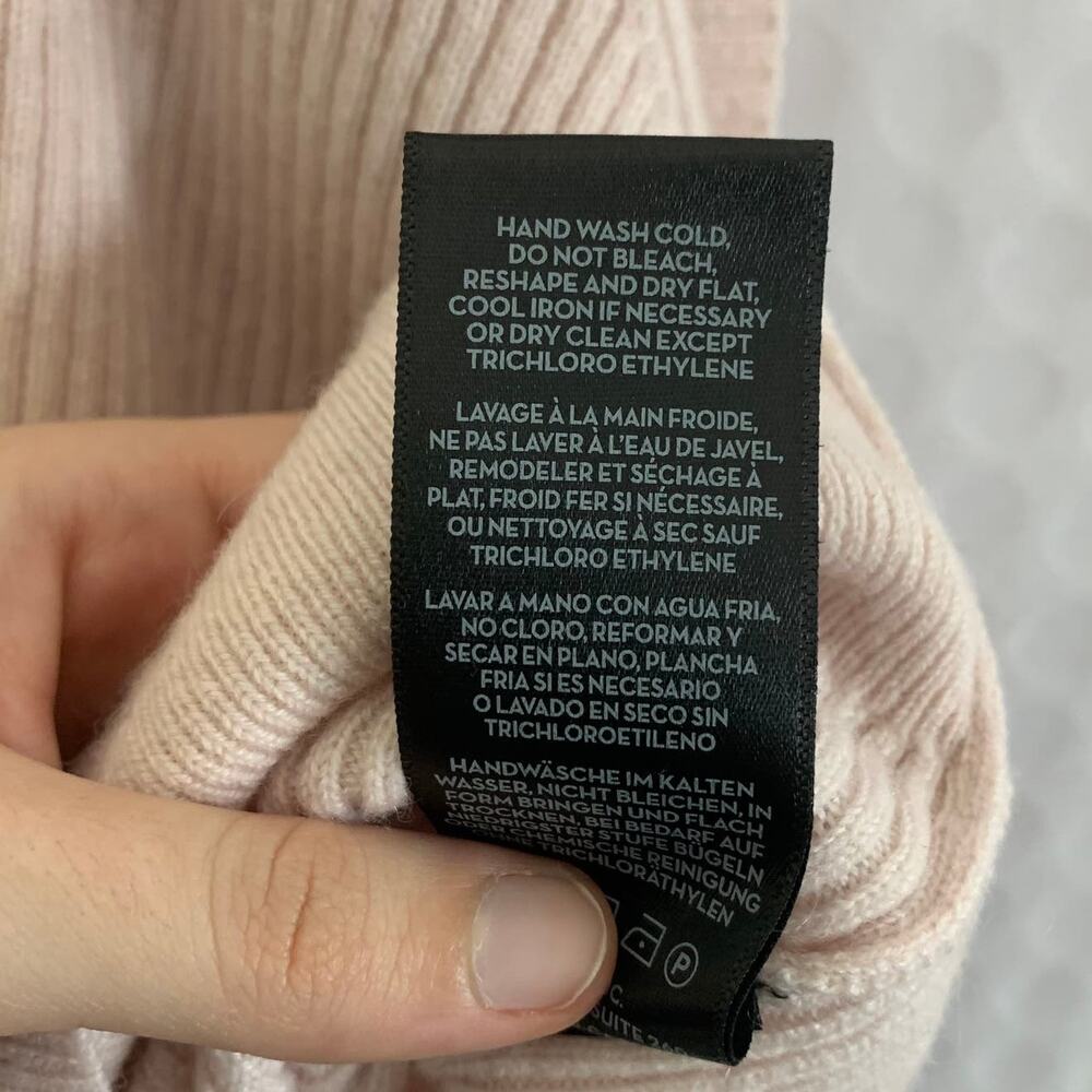 J Brand Mackenzie Cold Shoulder Cashmere Sweater NWT Women's M Faded Clear Pink - Picture 8 of 9
